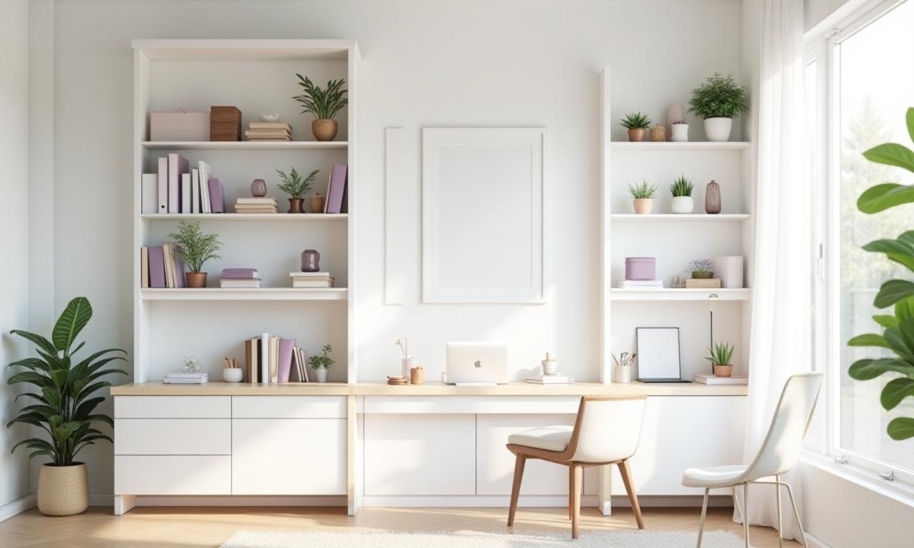 Clean organized home office with minimalist aesthetic