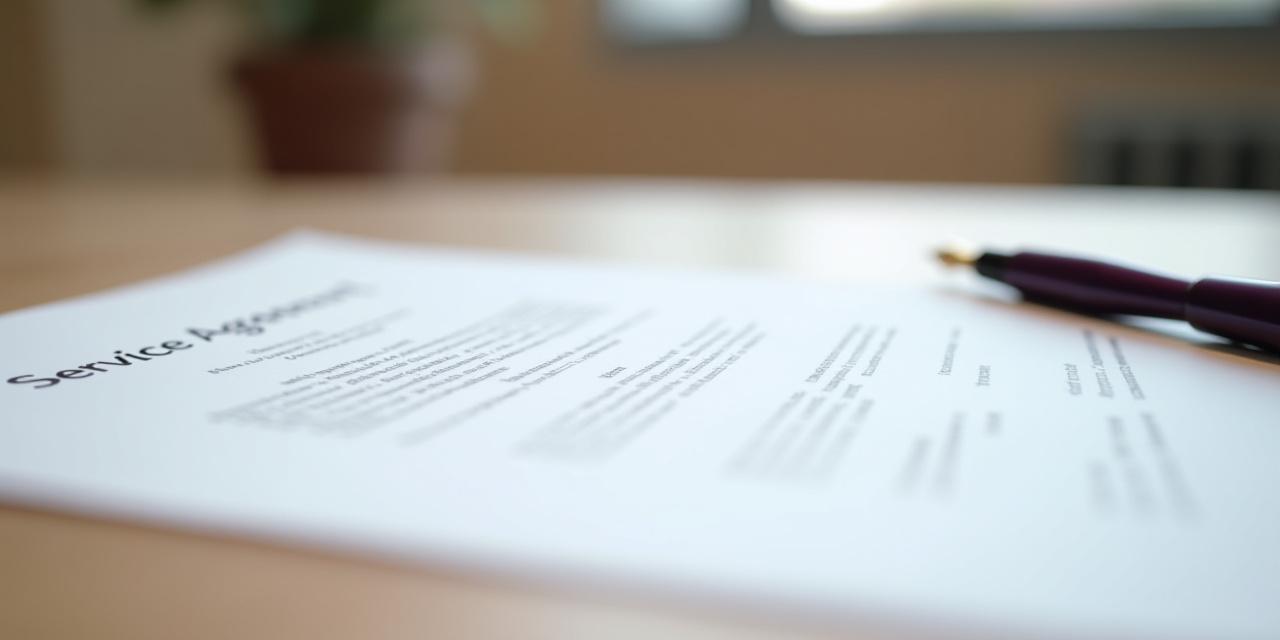 Close up of a signed professional contract on a clean wooden desk with a fountain pen