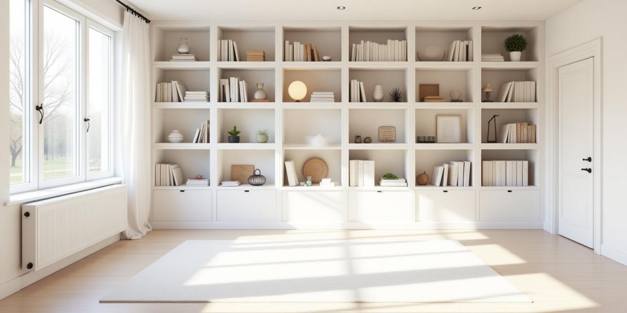 Perfectly organized modern living room with minimalist storage